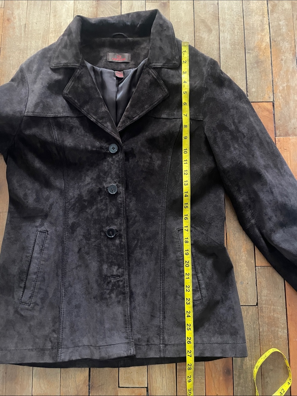 Vintage 90s Chocolate brown suede leather jacket- S/M - Picture 12 of 13